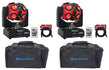 (2) Rockville Party Spinner LED Moving Head RGBW DMX DJ Lights + Bags + Cables (2) PARTY SPINNER LED+(2) RLB80+RDX3M25