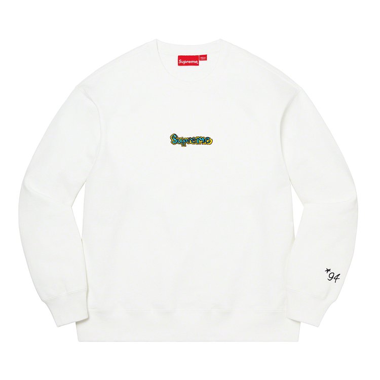 سويت شيرت Supreme Gonz Logo Crewneck 'White'، أبيض