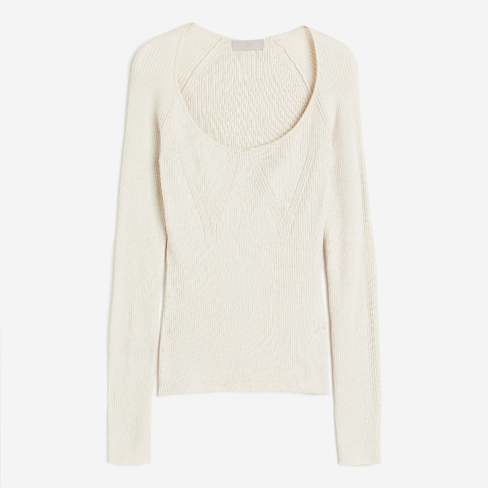 H&M Rib-knit top, cream