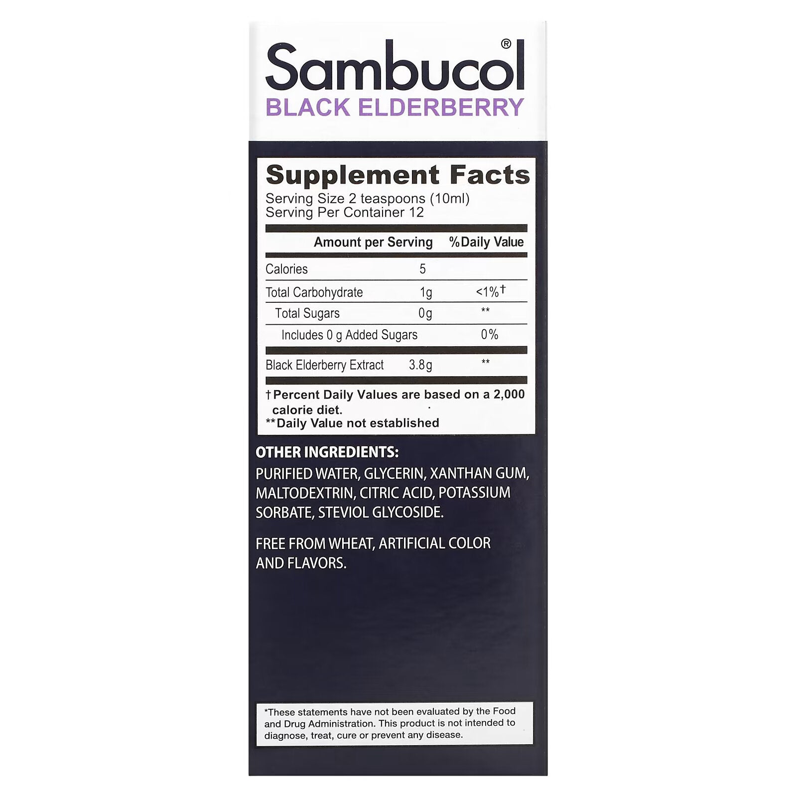 Sambucol, Black Elderberry Syrup, Sugar Free, 4 fl oz (120 ml)