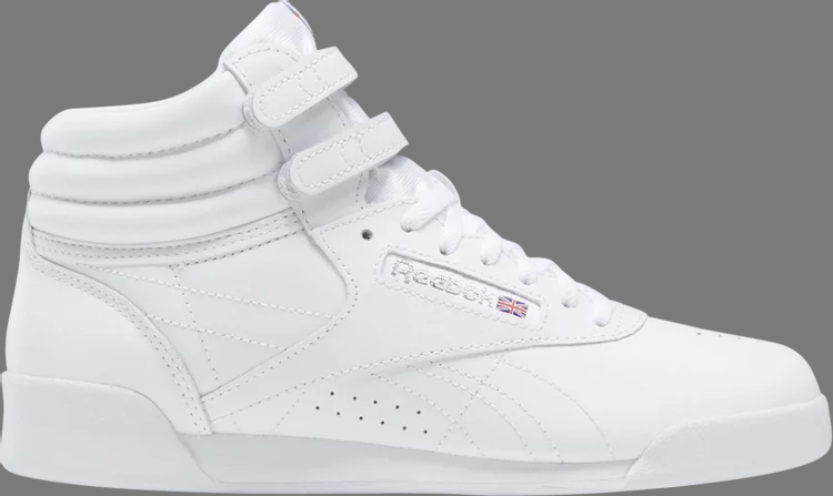 حذاء رياضي Freestyle high j 'triple white' من Reebok باللون الأبيض