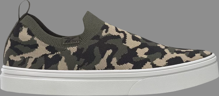 حذاء رياضي wmns onlux slip-on 'camo' من Reebok، باللون الأخضر