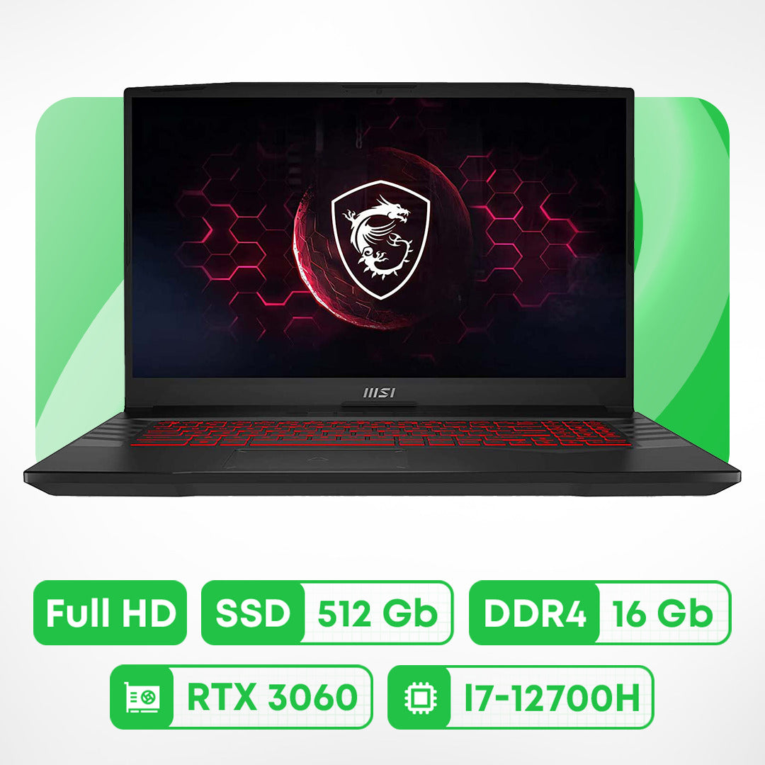 لابتوب ألعاب MSI Pulse GL76، 17.3 بوصة، 16 جيجابايت/512 جيجابايت، i7-12700H، RTX 3060، رمادي، لوحة مفاتيح إنجليزية