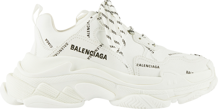 Balenciaga Wmns Triple S Sneaker All Over Logo - White