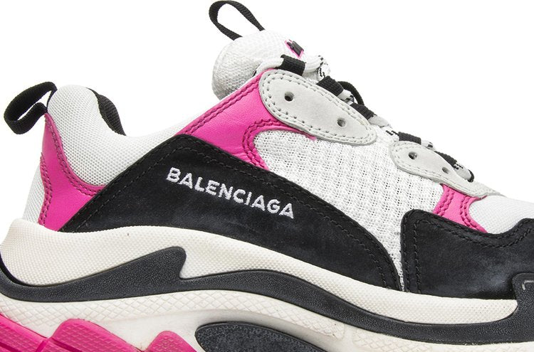 حذاء رياضي Balenciaga Womens Triple S باللون الوردي والأبيض