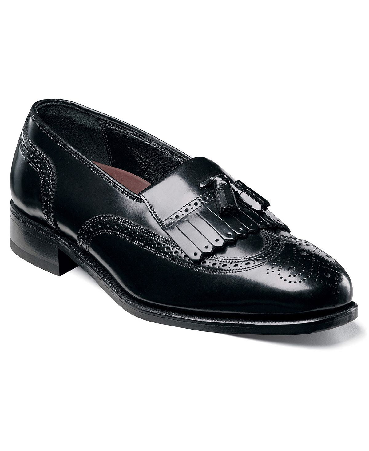 Florsheim Men's Lexington Kiltie Tassel Wing Tip Loafers Black