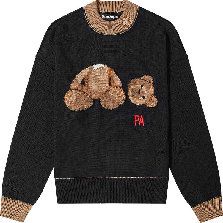 Palm Angels PA Bear Sweater 'Black/Brown', black