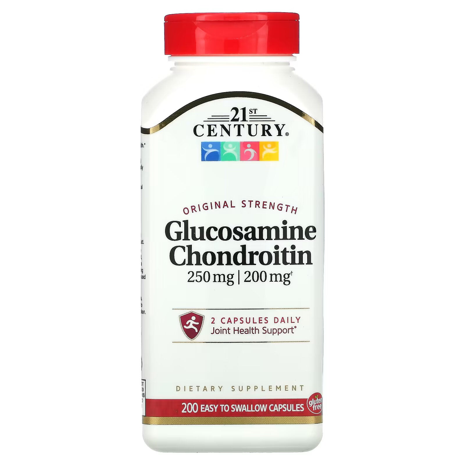 21st Century, Glucosamine/Chondroitin, Regular Strength, 250 mg/200 mg, 200 Easy to Swallow Capsules