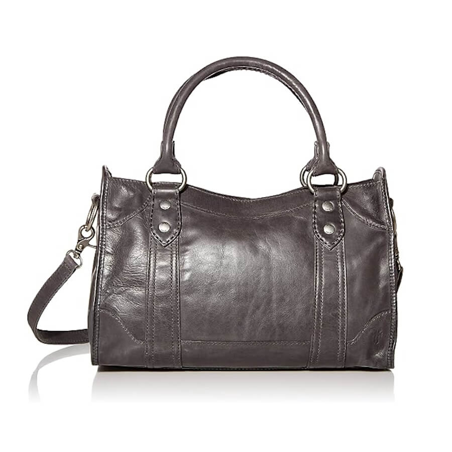 Frye Melissa Zip Satchel Leather Bag, Gray