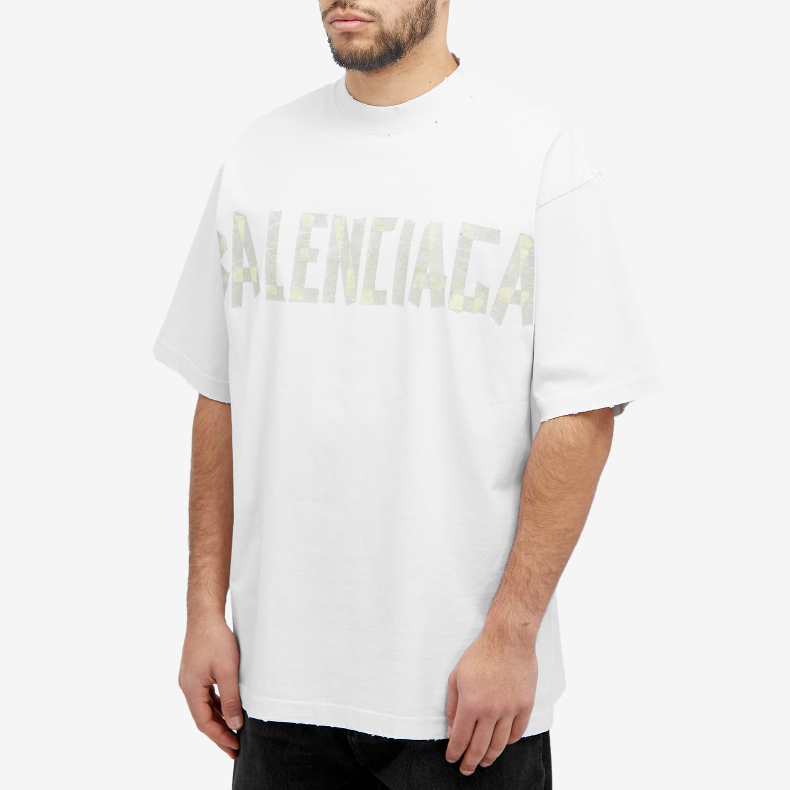 تي شيرت Balenciaga Tape باللون الأبيض