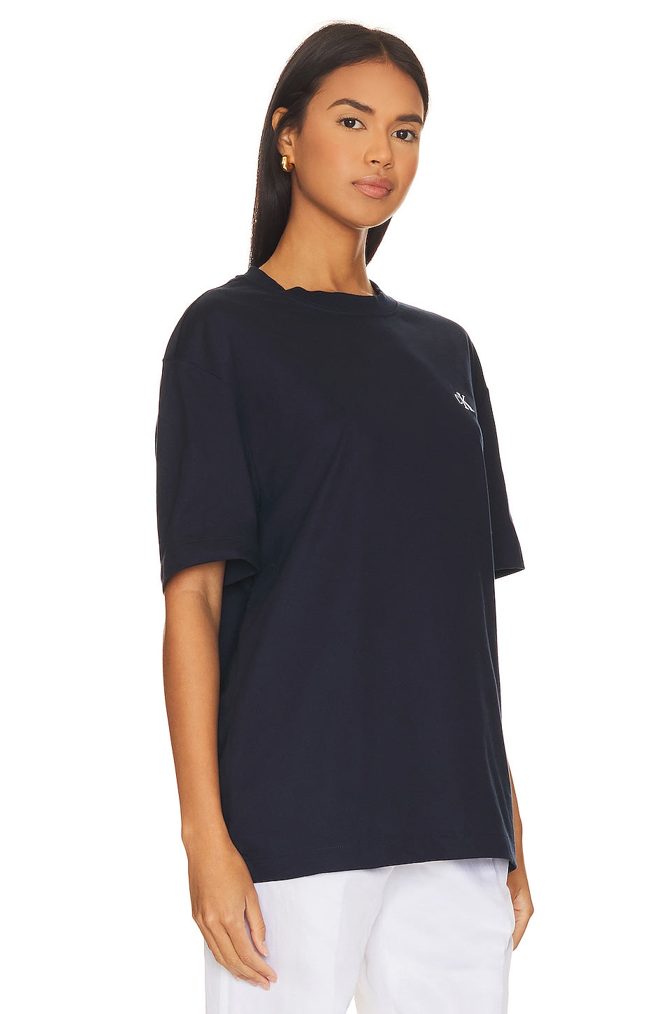 Calvin Klein Archive Logo Relaxed Short Sleeve T-Shirt in Dark Sapphire