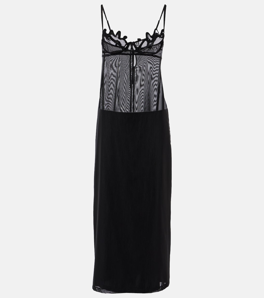 Y/Project Wire Bra Slip Dress, Black