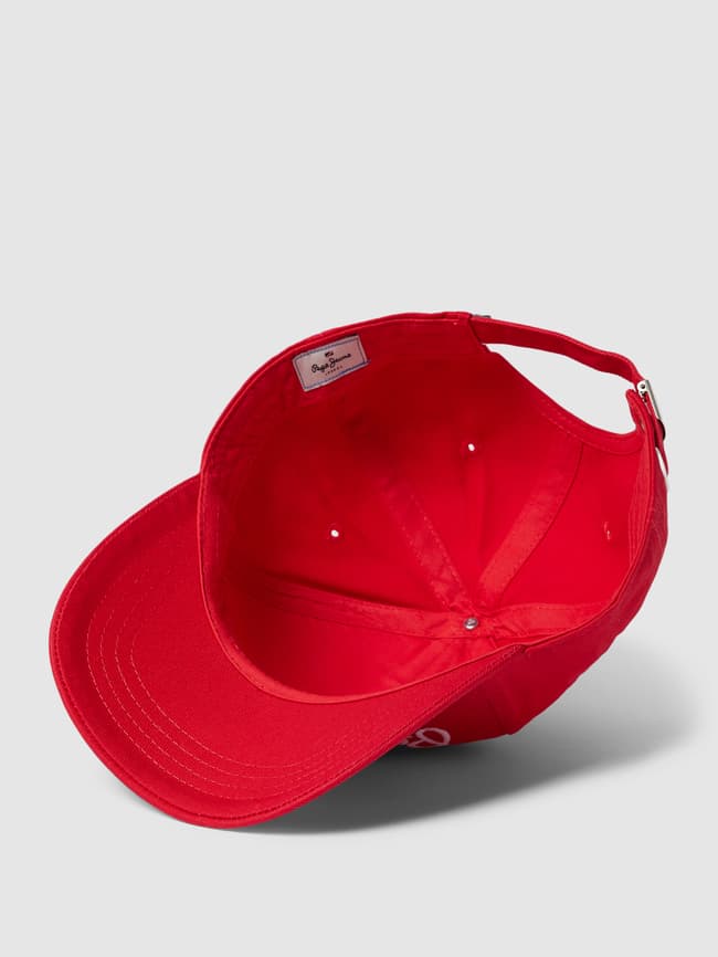 Baseball cap with sew-on label, model WALLY Pepe Jeans, red