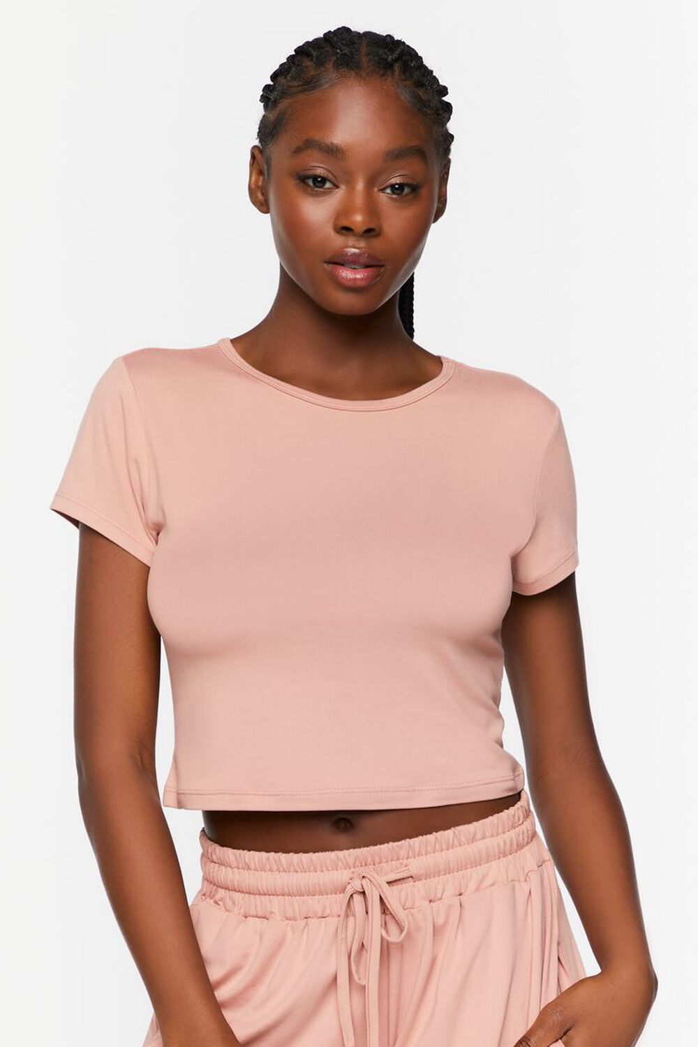 Forever 21 Cropped Leisure T-Shirt, Pink