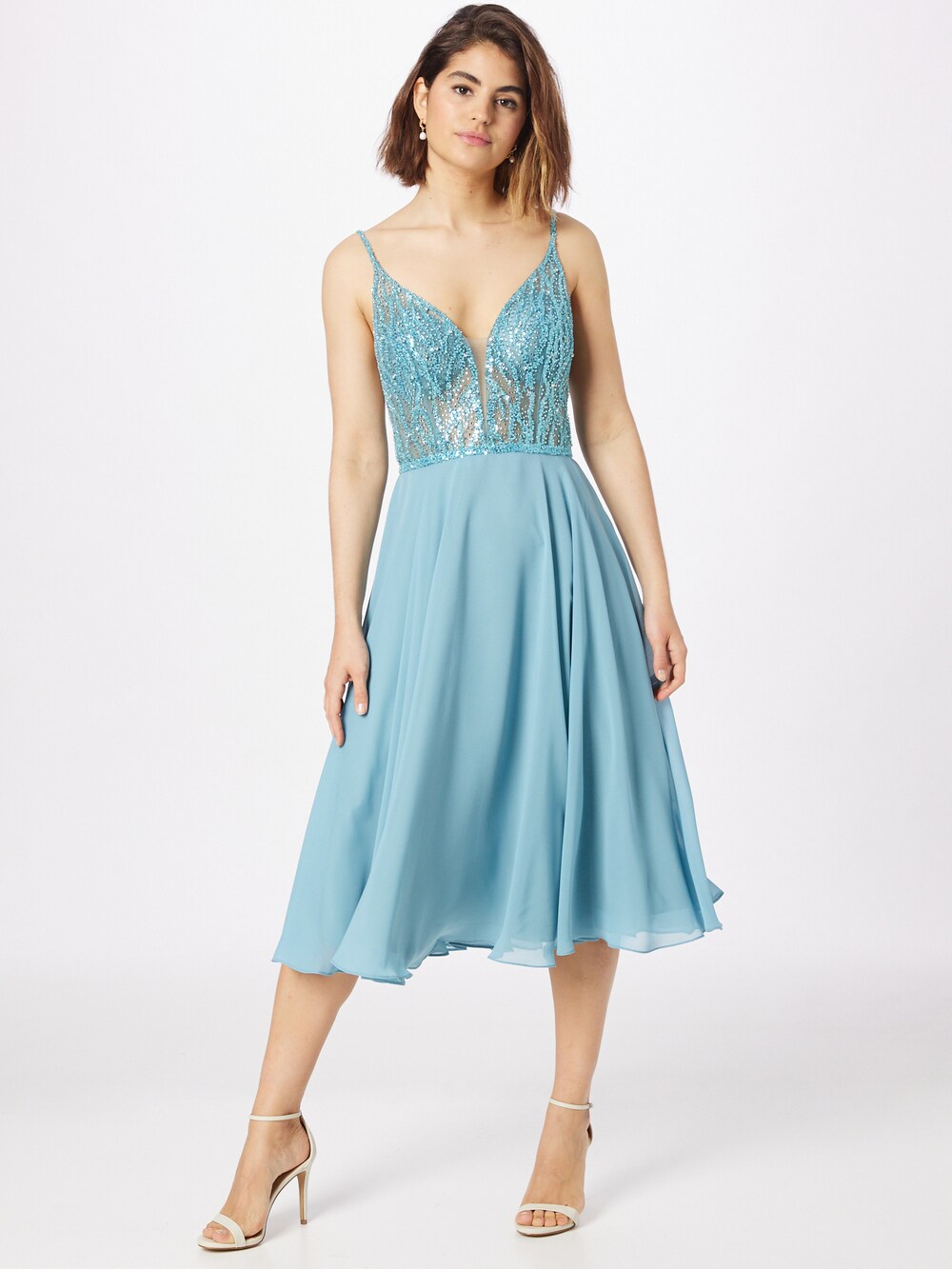 SWING cocktail dress, blue sky