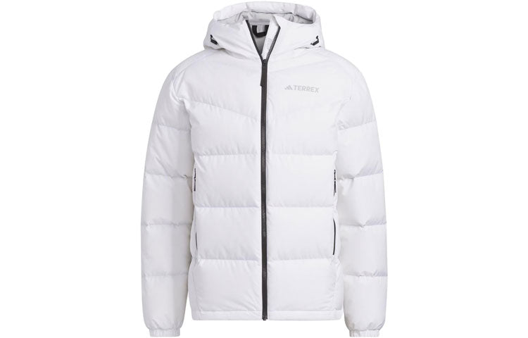 Men's down jacket white Adidas, white