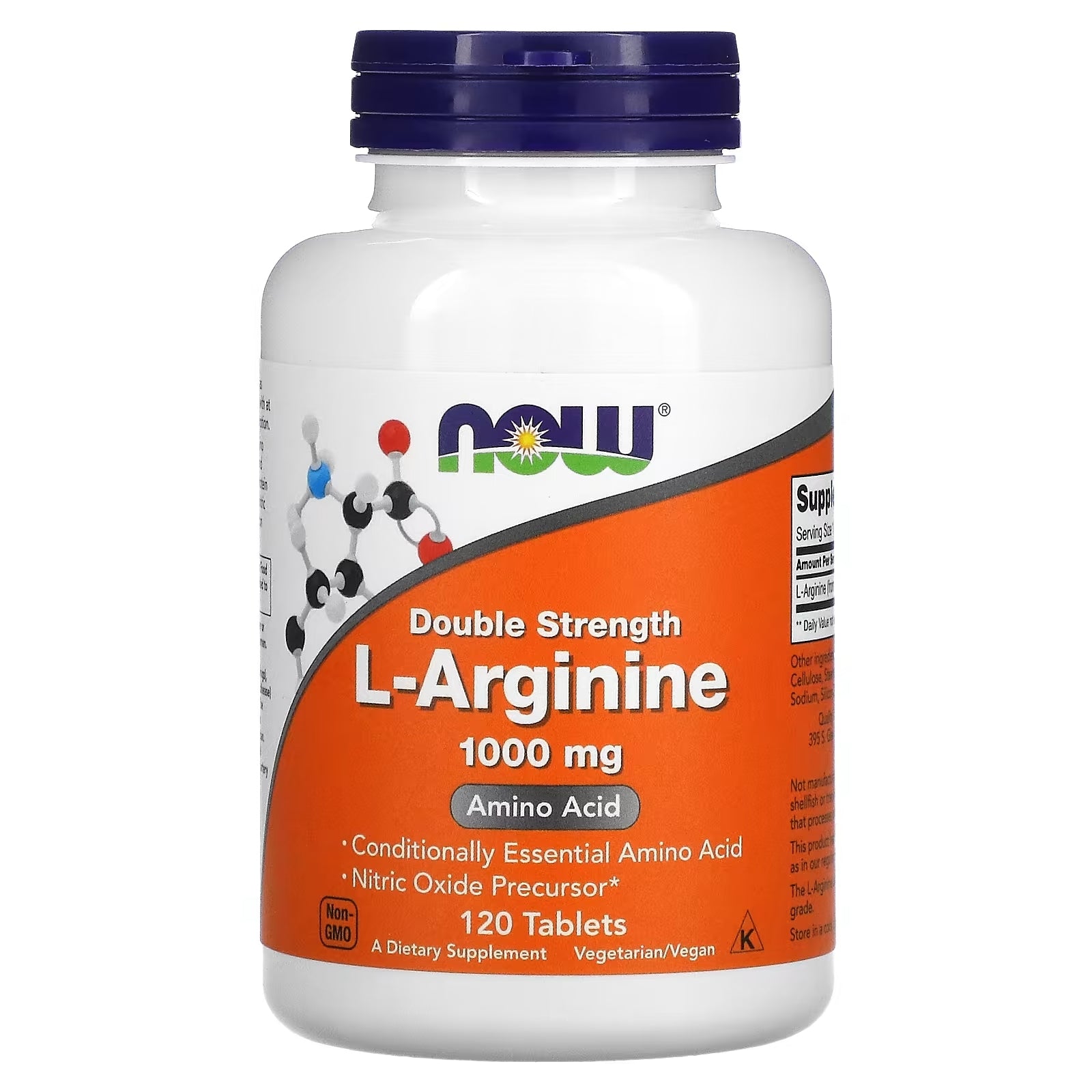 NOW Foods L-Arginine Double Strength، 120 قرصًا