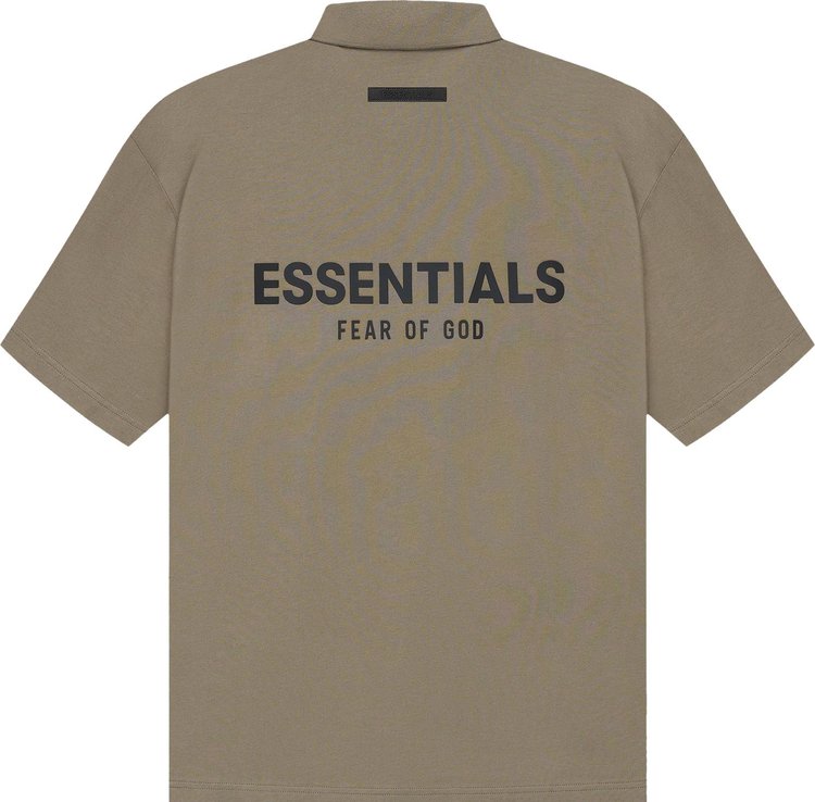 Fear of God Essentials Short-Sleeve Polo 'Taupe' T-Shirt, Tan