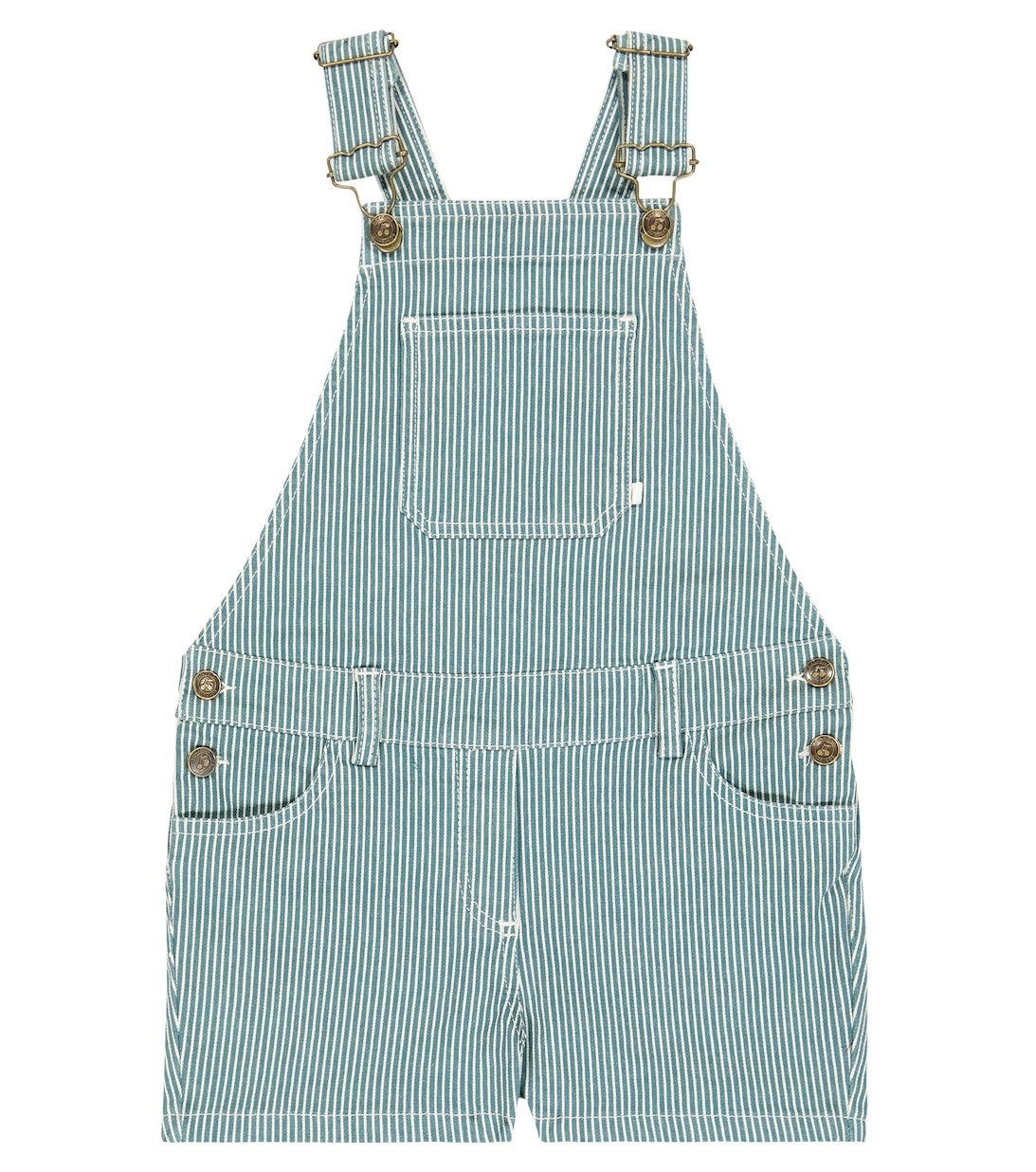 Saga Bonpoint striped denim overalls, blue