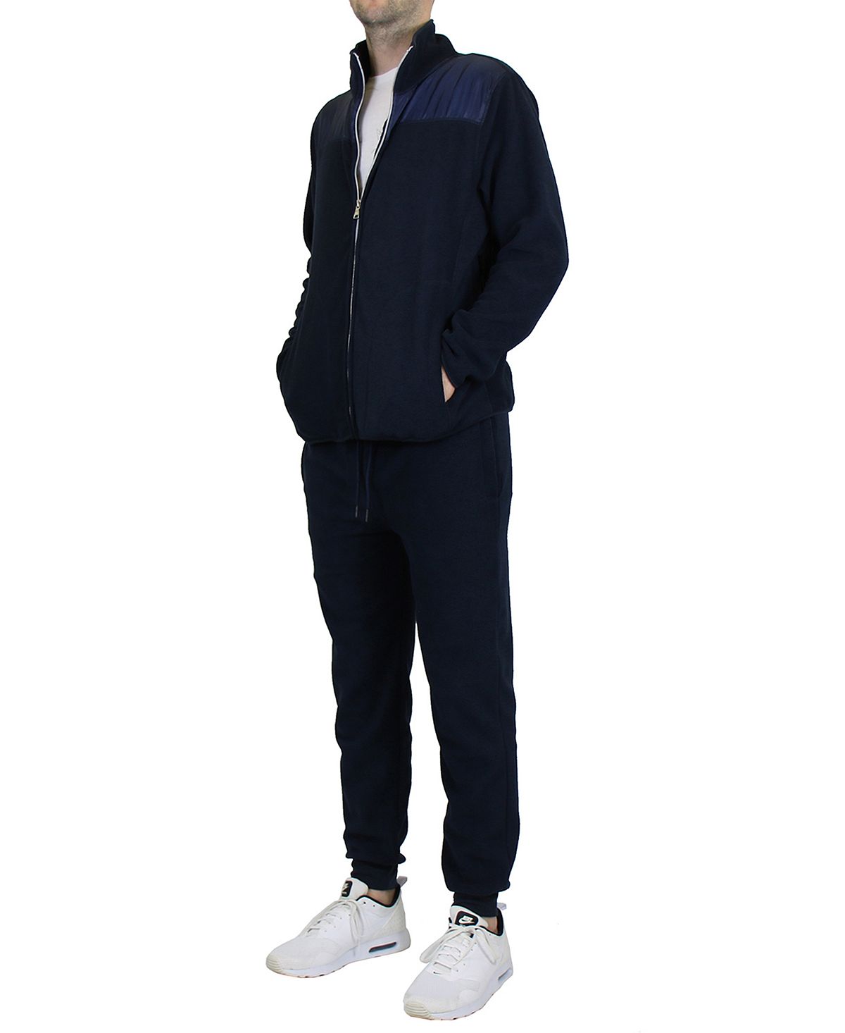 Men's polar fleece matching jogger sweater, 2-piece set Galaxy By Harvic, blue