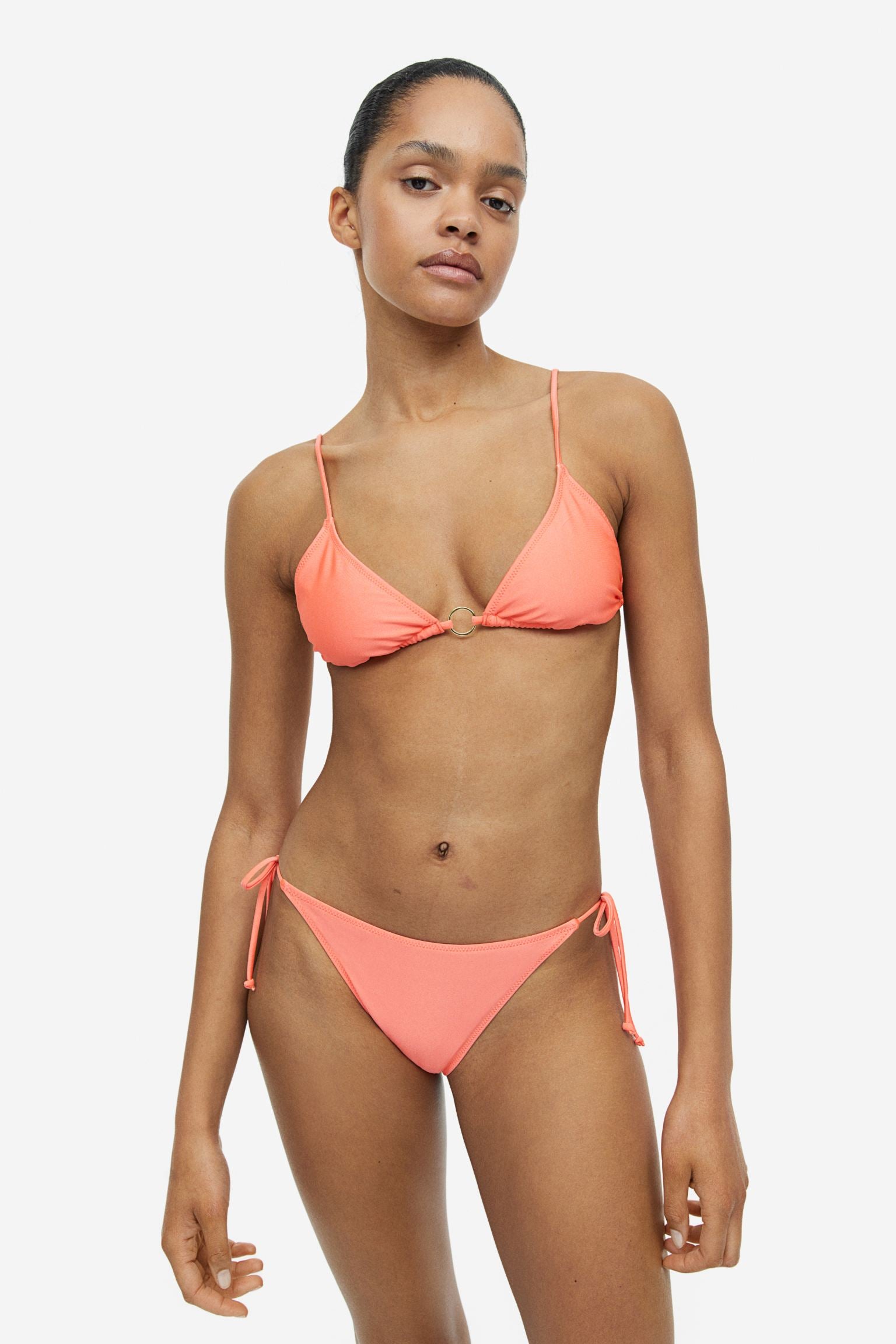 H&M Padded Triangle bikini top, coral