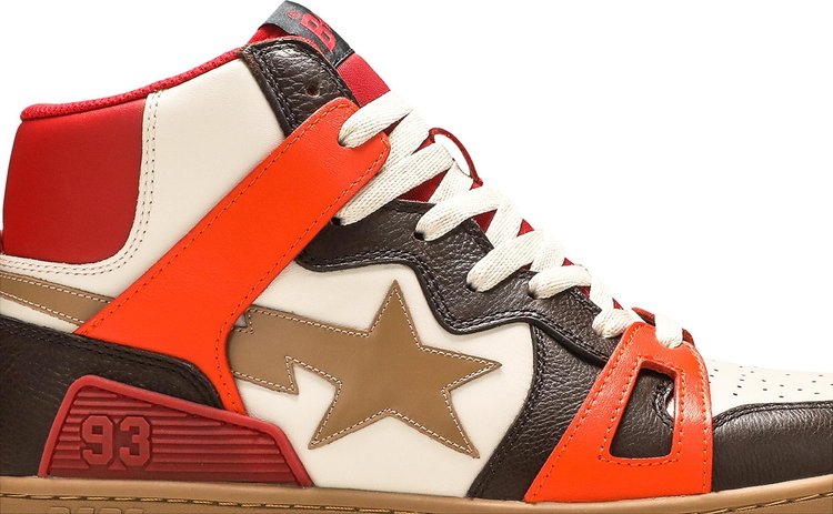 Sneakers Bape Sta 93 HI Red Orange Light Sand, red