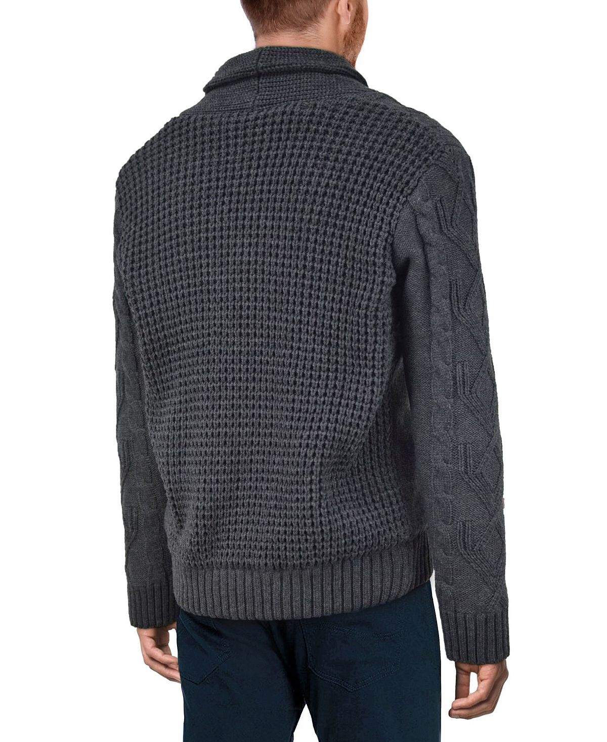 Men's knitted cardigan with shawl collar X-Ray, multi