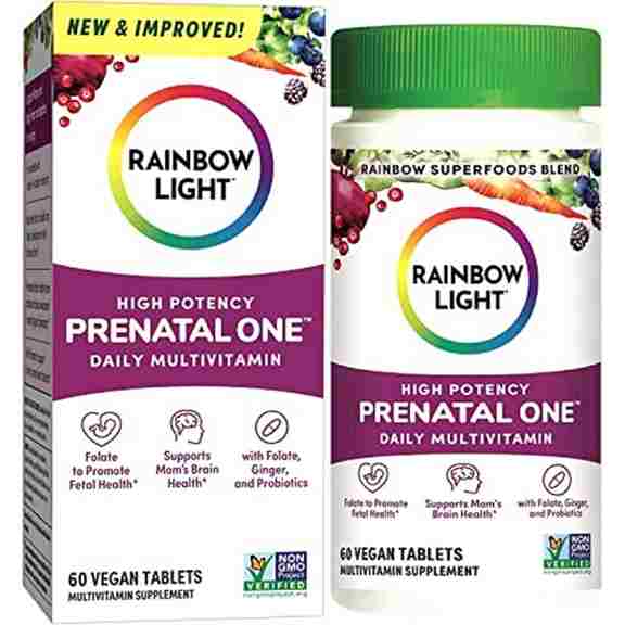 الفيتامينات المتعددة للنساء الحوامل Rainbow Light Hight Potency Prenatal One Multivitamin، 60 كبسولة