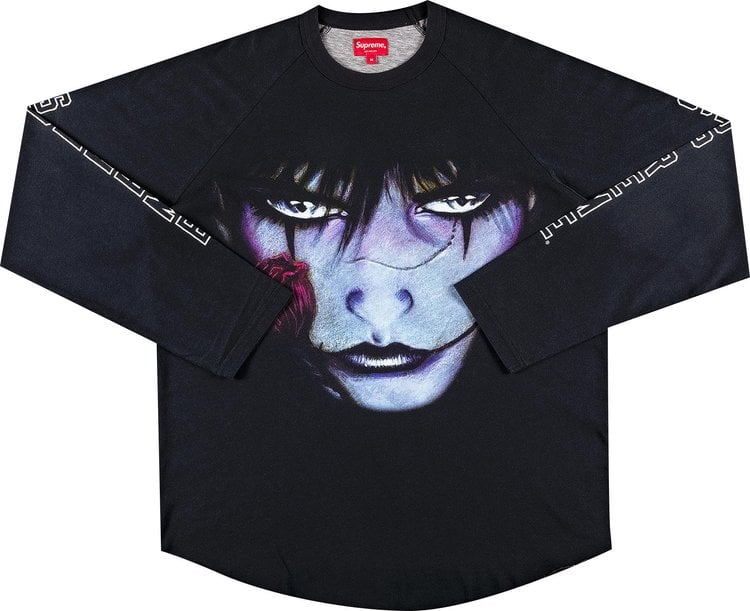 بلوزة Supreme x The Crow Raglan بأكمام طويلة "Black Eyes"، باللون الأسود