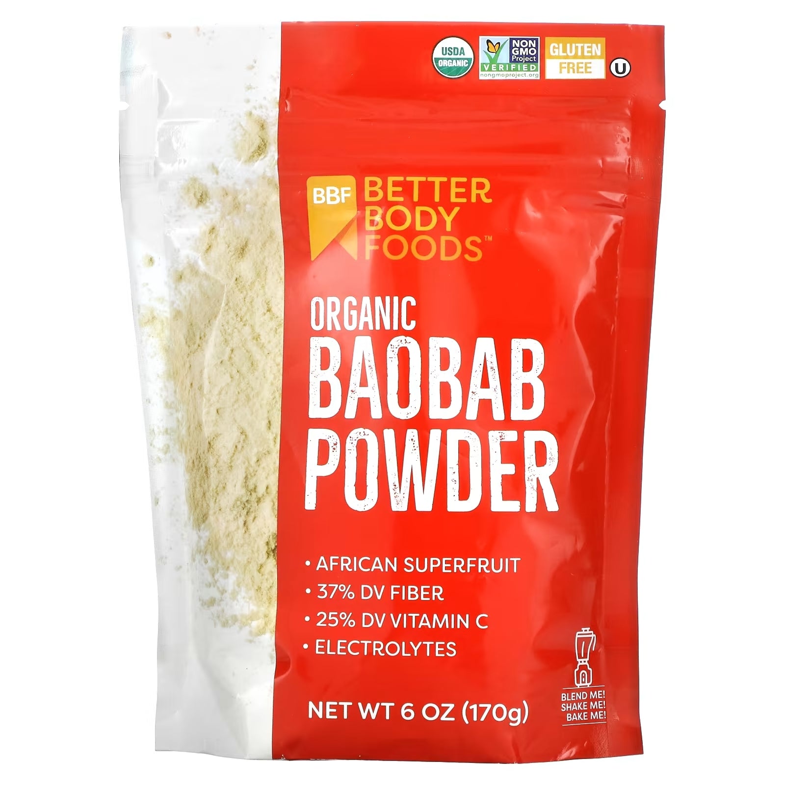 مسحوق الباوباب العضوي من BetterBody Foods، 170 جم