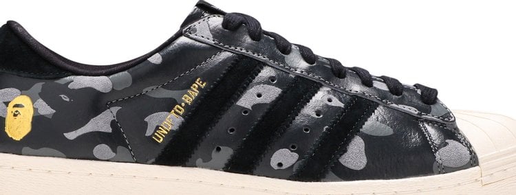 Adidas A Bathing Ape x Undeafeated x Superstar 80s 'Black Camo' sneakers, black