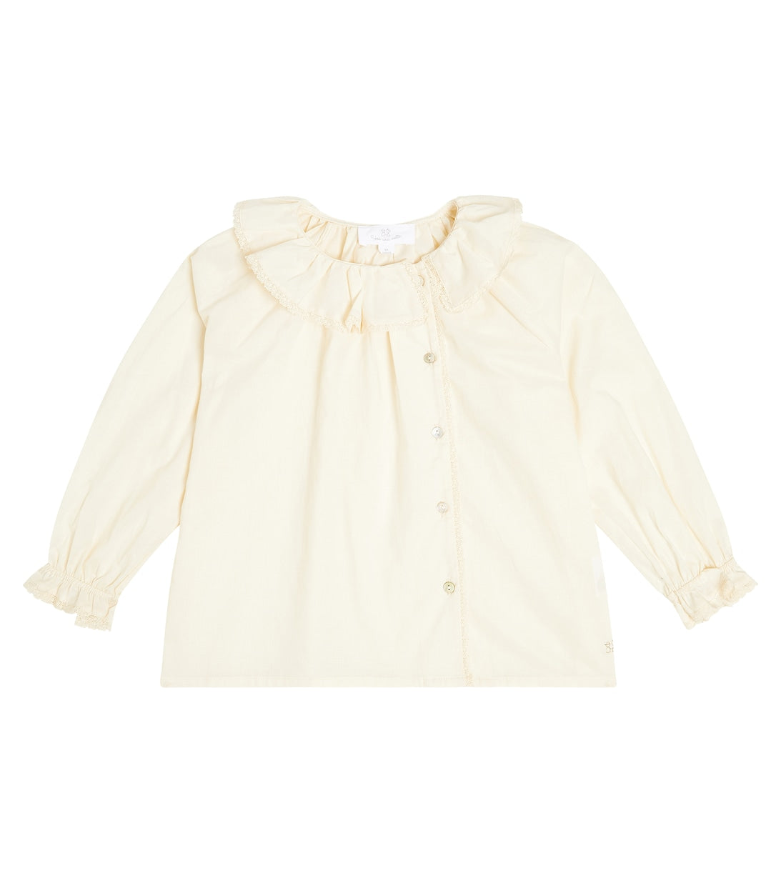 Charlene shirt in cotton poplin with ruffles C'era una volta, white