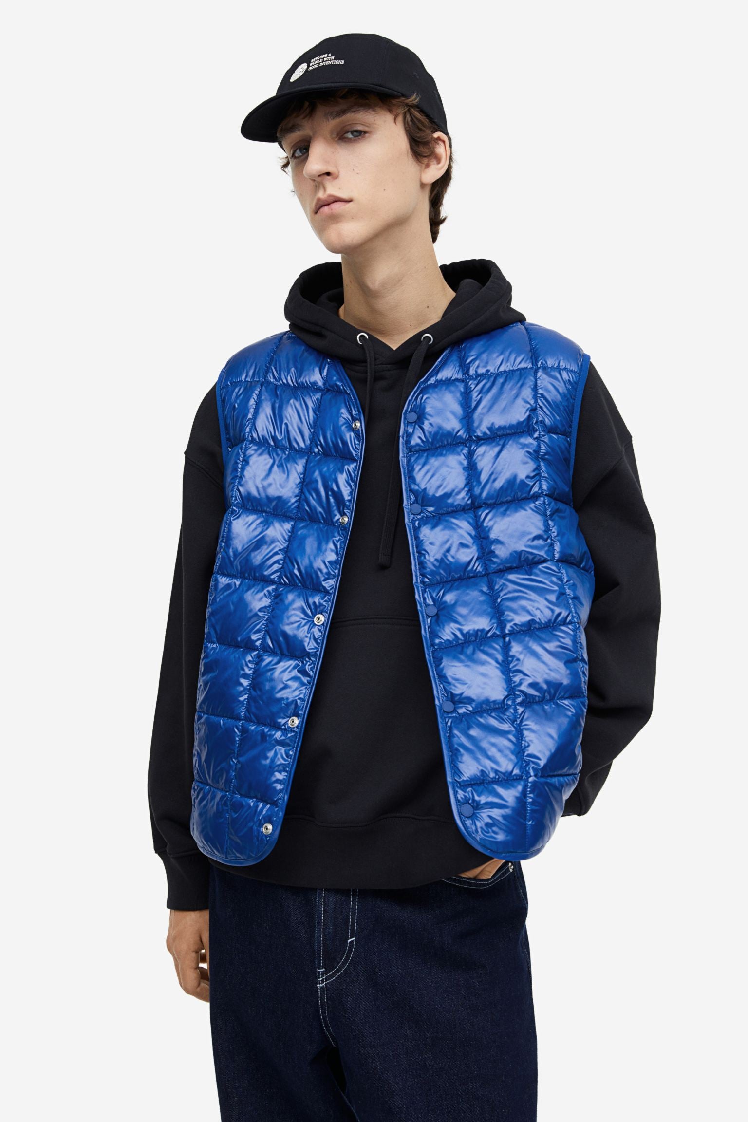 H&M Slim Fit Padded Vest, blue