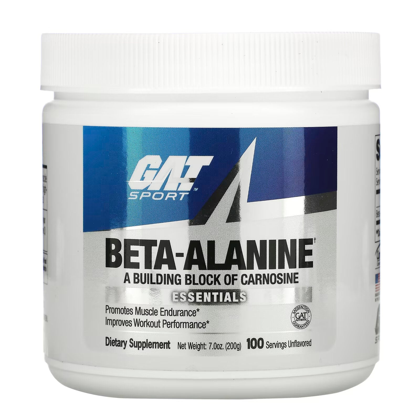 GAT, Beta Alanine, Unflavored, 200 g