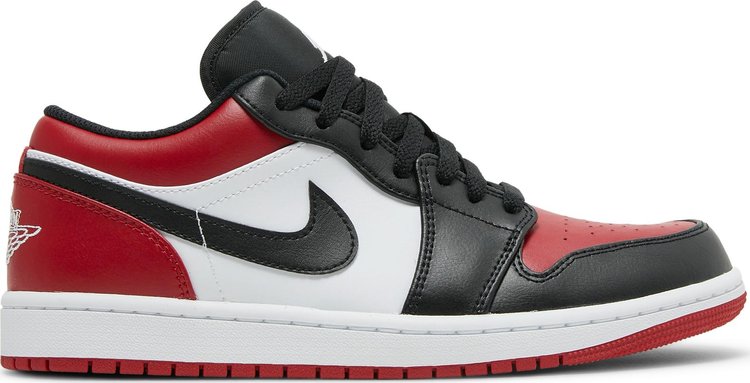 حذاء رياضي Air Jordan 1 Low Bred Toe باللون الأحمر