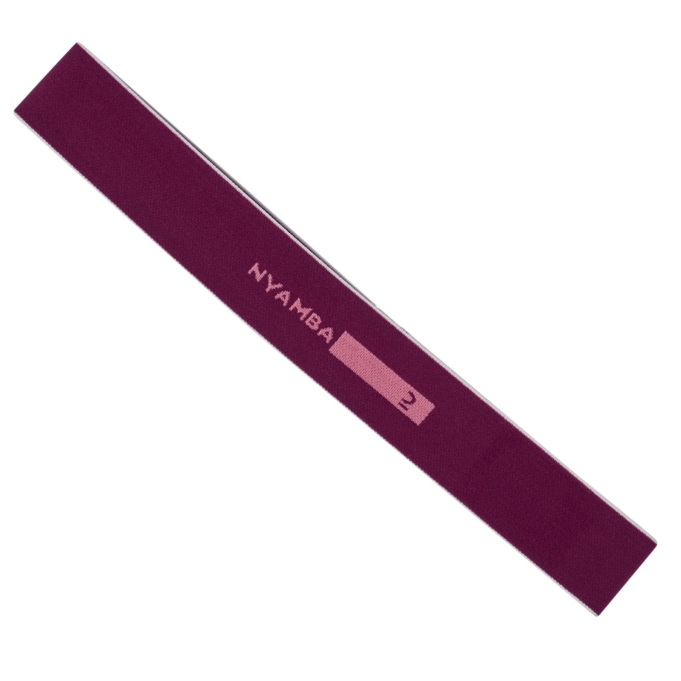 Elastic band/resistance band 6 kg textile elastic - burgundy DOMYOS purple/light pink