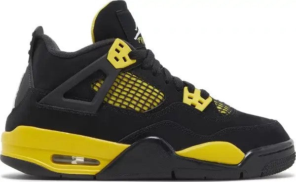 حذاء Air Jordan 4 Retro GS 'Thunder' 2023 باللون الأسود