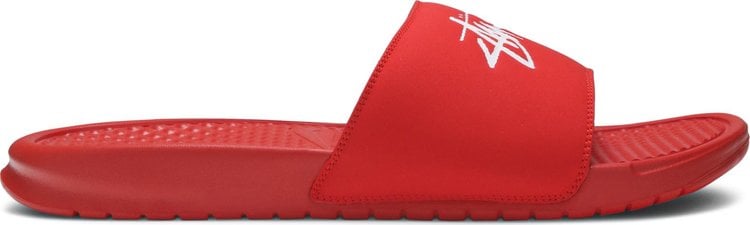 صندل Nike Stussy x Benassi 'Habanero Red' باللون الأحمر