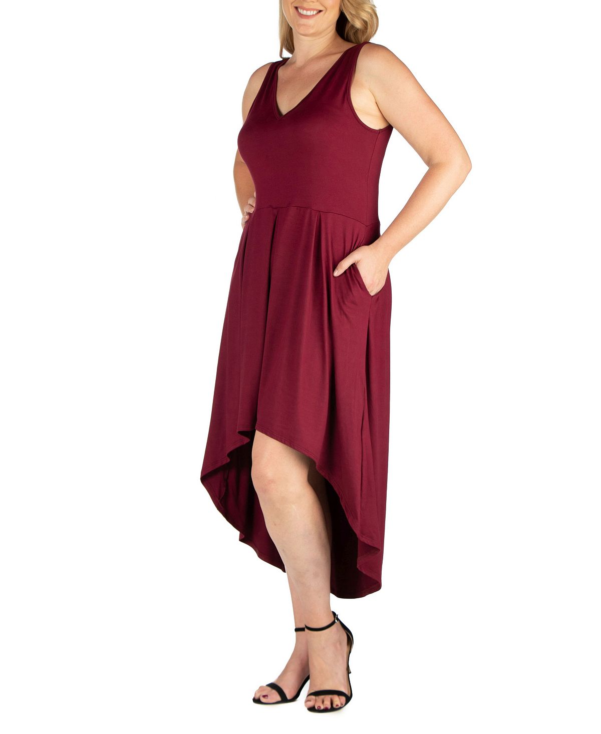 Women's plus size evening dress with high hem 24seven Comfort Apparel