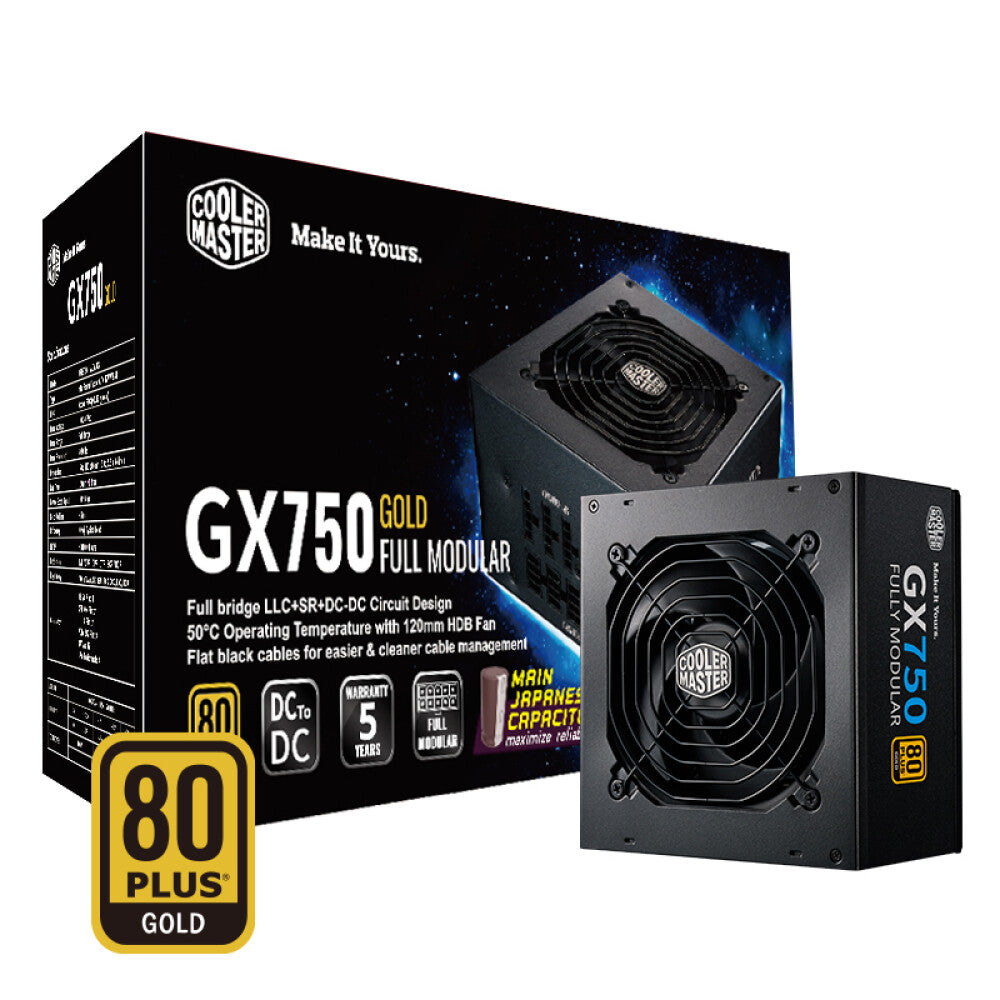 Power supply Cooler Master GX750 Gold, 750 W, black