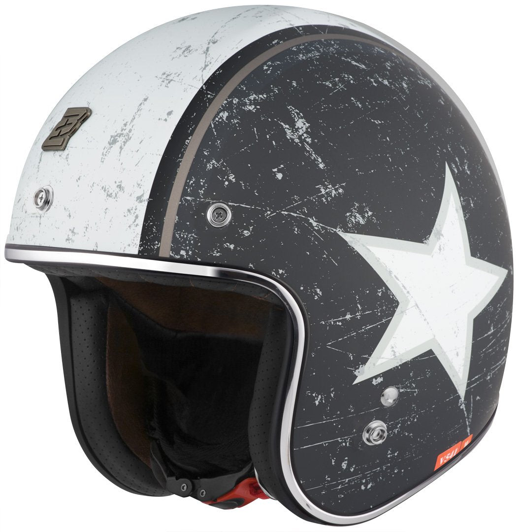 Bogotto V541 Rebel Jet Helmet with Logo, Black/White