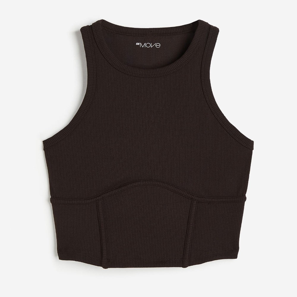 Top H&M DryMove Sports, dark brown