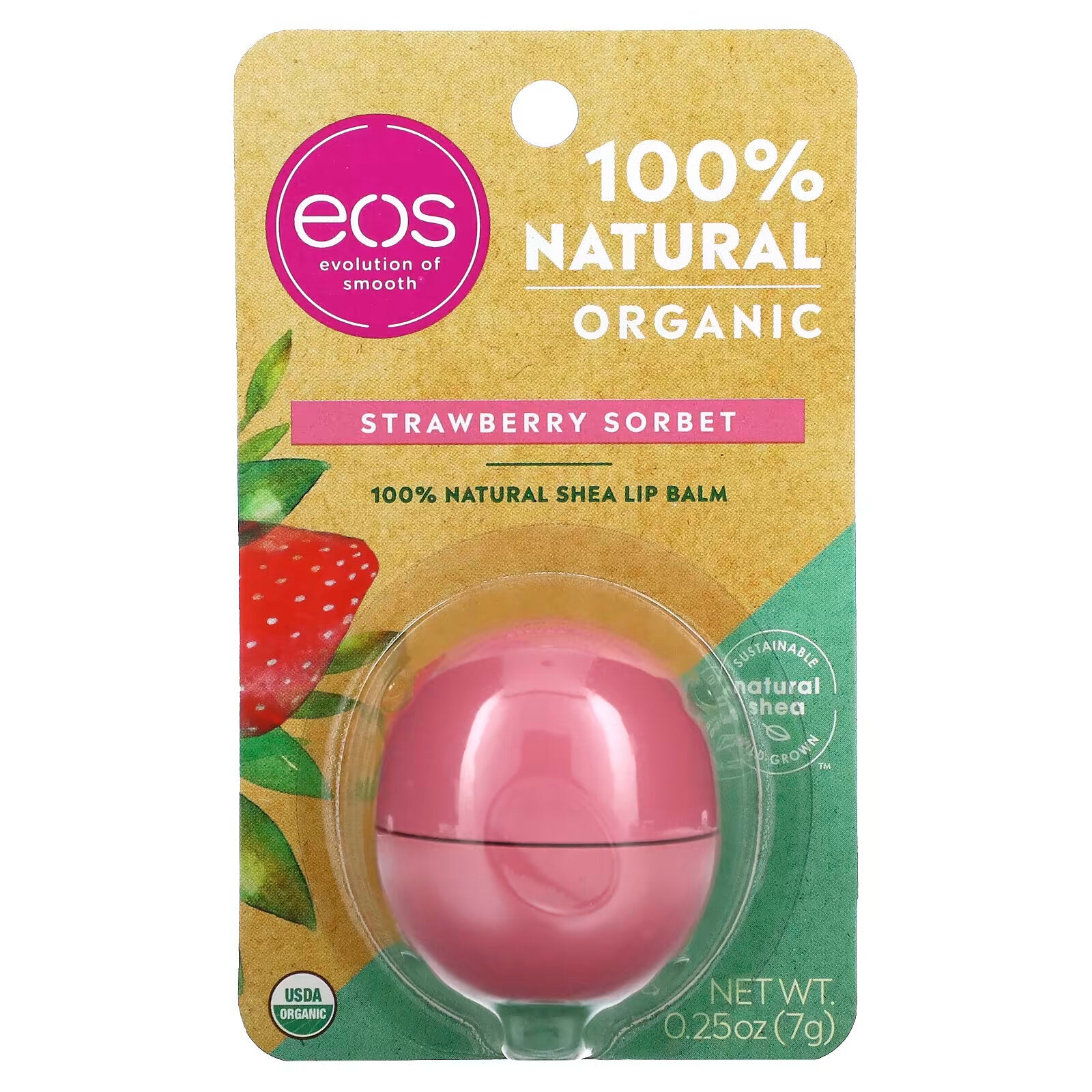 EOS, Lip Balm, Strawberry Sorbet, 0.25 oz (7 g)