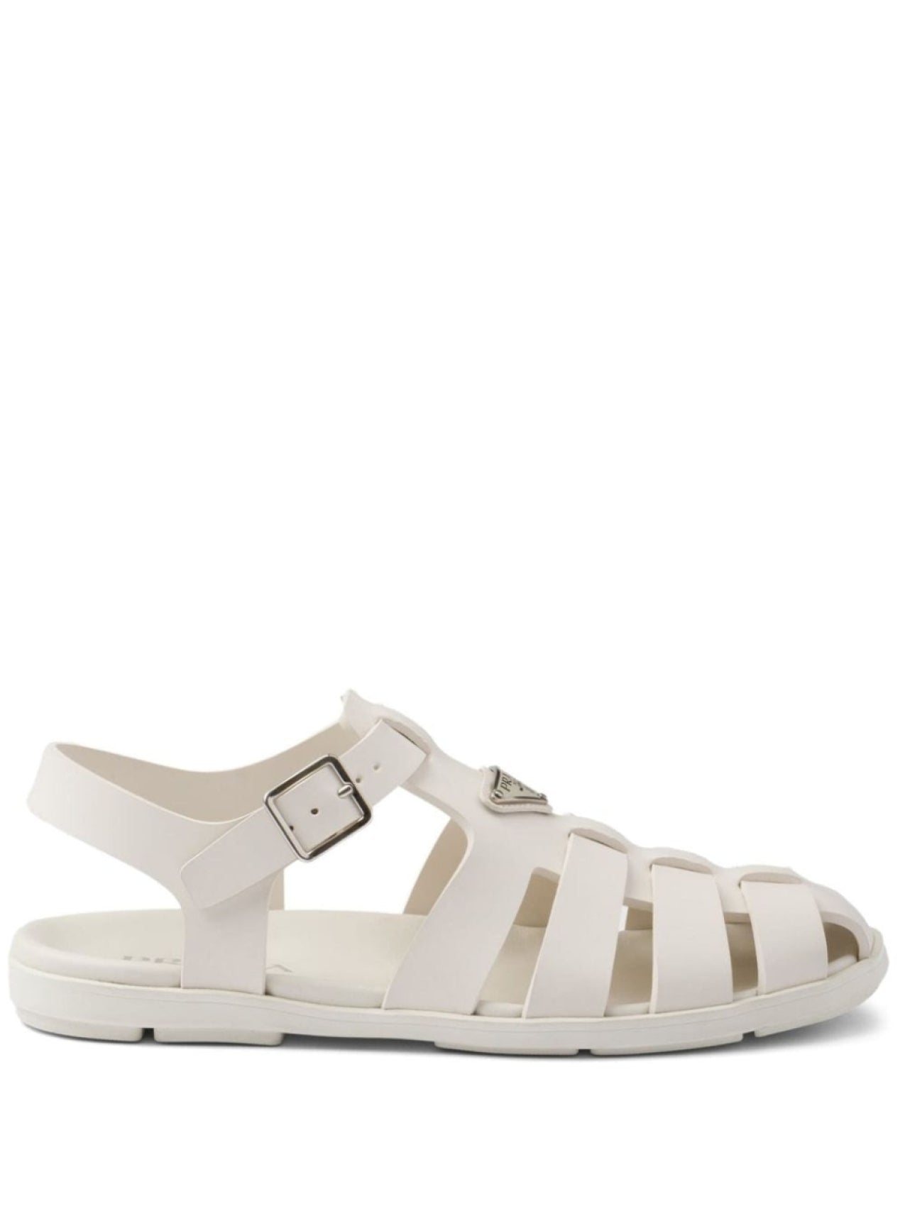 Prada logo sandals neutral color