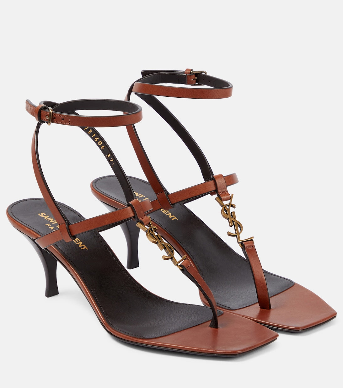 Cassandra 60 sandals with leather straps Saint Laurent, red