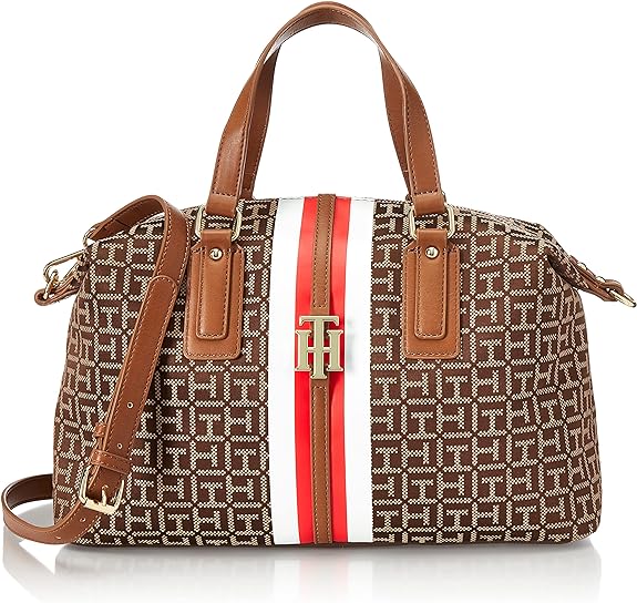 Women's Tommy Hilfiger Jaden Satchel Crossbody Bag, Chestnut/Tannin