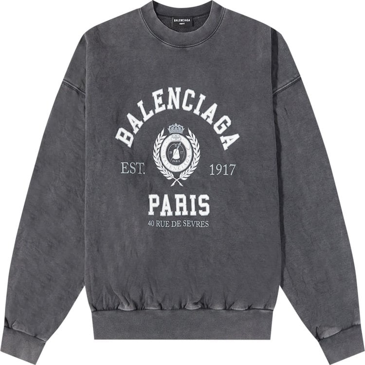 سويت شيرت Balenciaga Regular Crewneck 'Black'، أسود