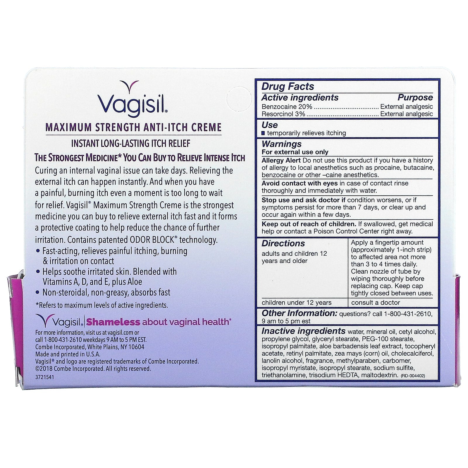 Vagisil anti-itch cream, 28 g