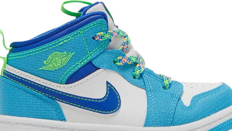 حذاء Air Jordan 1 Mid SE TD Sprite باللون الأزرق