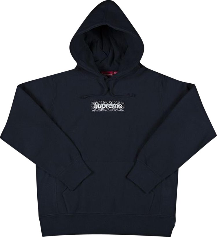 Supreme Bandana Box Logo Hooded Sweatshirt 'Navy', Blue